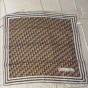 Dior Brown and White Scarf